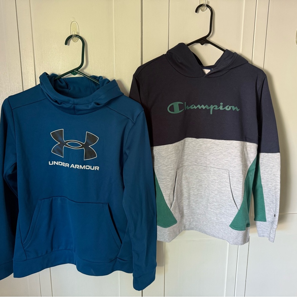 Champion Navy and Gray Kids Hoodie